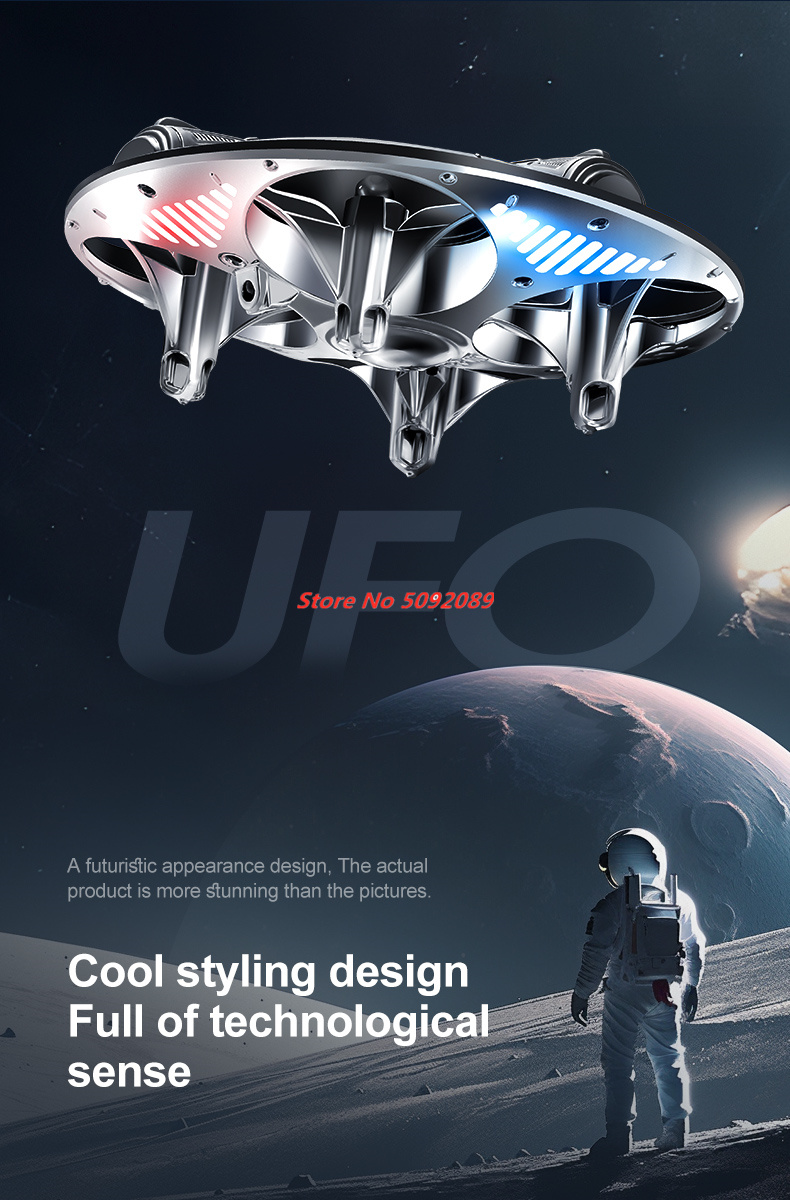 Drone Rc Ufo - Mini Drone Quadricoptère Télécommandé Intelligent 2.4G