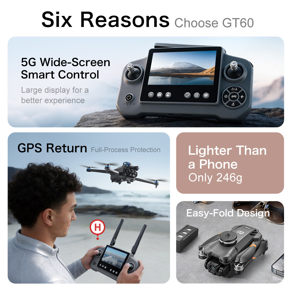 Nouveau drone GPS GT60, photog - Lyzrc Drone avis et prix