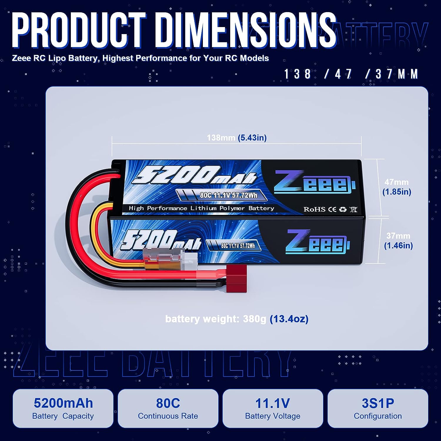 1/2 pièces Zeee 3S 5200mAh bat - Drone Rc Link avis et prix