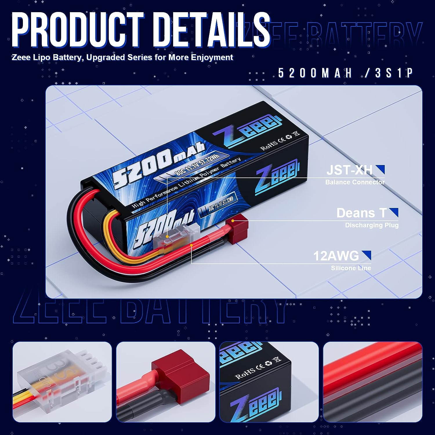 1/2 pièces Zeee 3S 5200mAh bat - Drone Rc Link avis et prix